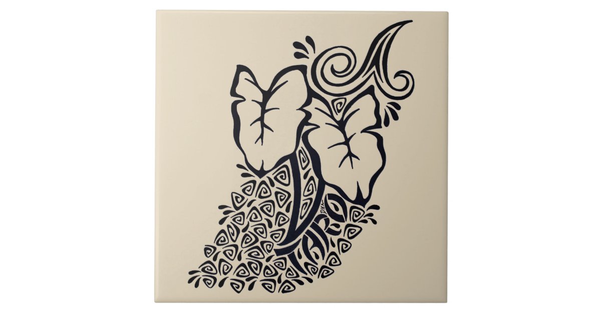 hawaiian tribal flower drawing