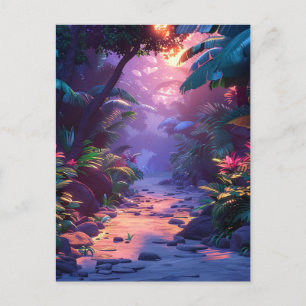 Tropical Hawaiian Walking Path Postcard