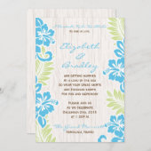 Tropical Hawaiian Wedding Invitation Turquoise (Front/Back)