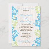 Tropical Hawaiian Wedding Invitation Turquoise (Front)