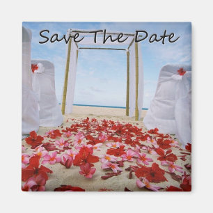 Tropical Hawaiian Wedding Save The Date Magnet