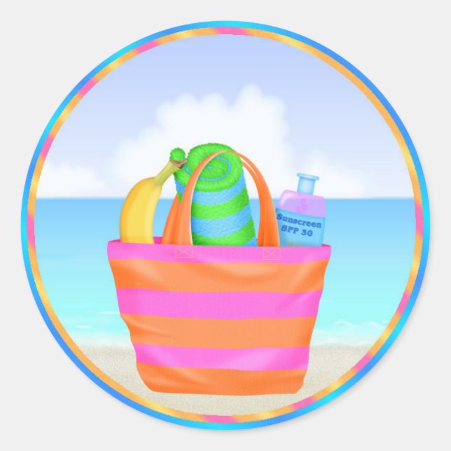 Tropical Hawiian Luau Cupcake Toppers Stickers (Front)