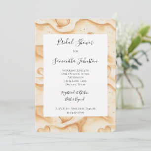 Tropical Hearts in Sand Beach Bridal Shower Invitation