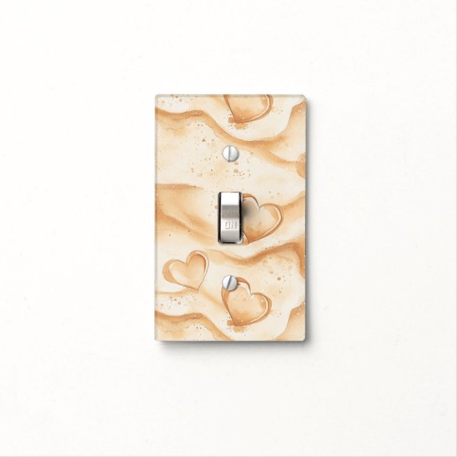 Tropical Hearts in Sand Beach Bridal Shower Light Switch Cover (In Situ)