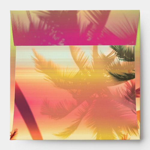 Tropical Heat Summer Beach Palm Square Envelope