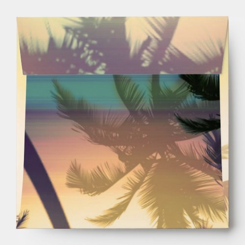 Tropical Heat Summer Beach Palm Square Envelope