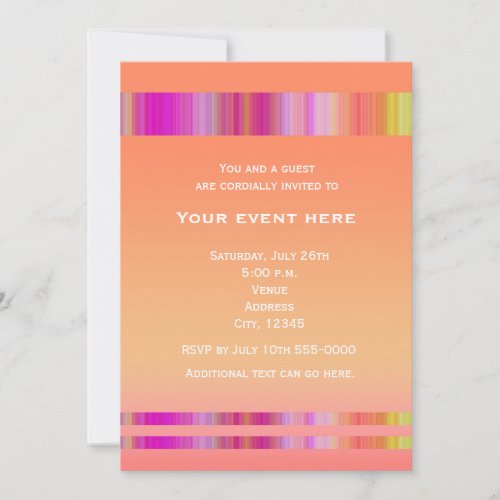 Tropical Heat Summer Colors Party Event Invitation