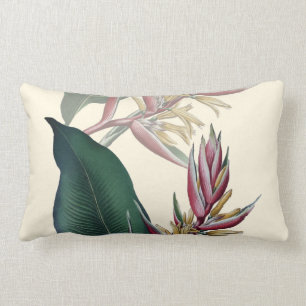 Tropical Heliconia Botanical Lumbar Throw Pillow