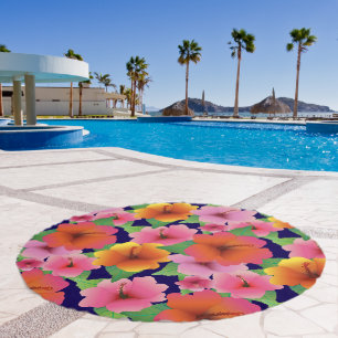 Tropical Hibiscus Aloha Pattern Beach Towel