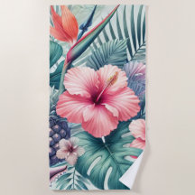 Tropical Hibiscus and Palm Design