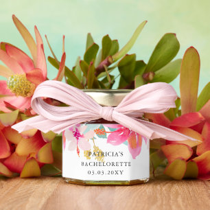 Tropical Hibiscus Bachelorette Party Honey Jar Favors