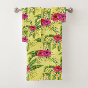 Tropical Hibiscus Bath Towel Set