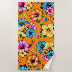 Tropical Hibiscus Beach Towel