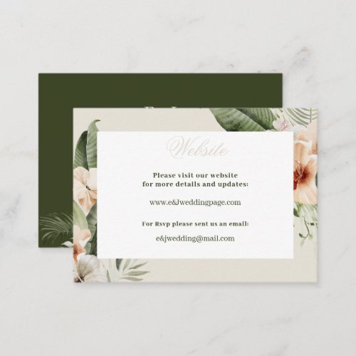 Tropical hibiscus boho pastel Website Business Card