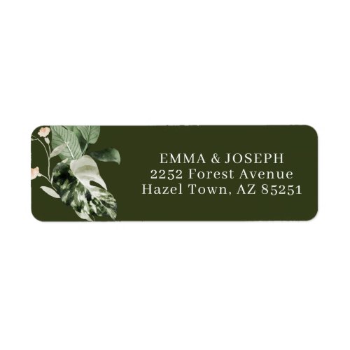 Tropical hibiscus boho pastel Wedding Address Label