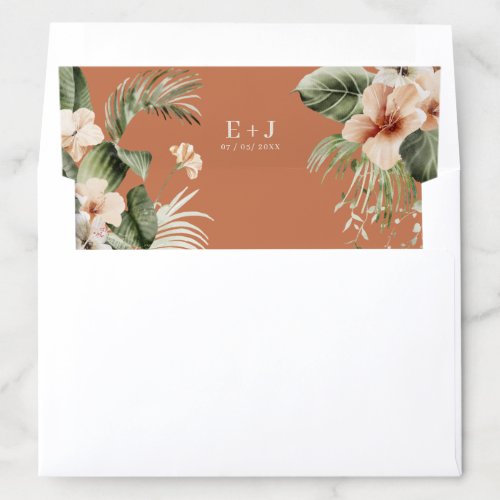 Tropical hibiscus boho pastel Wedding Envelope Liner