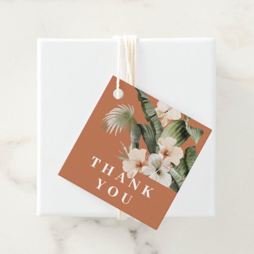 Tropical hibiscus boho pastel Wedding Favor Tags