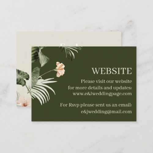 Tropical hibiscus boho pastel  Wedding Website Business Card
