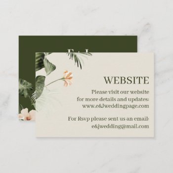 Tropical Hibiscus Boho Pastel  Wedding Website Business Card by Everything_Chic at Zazzle