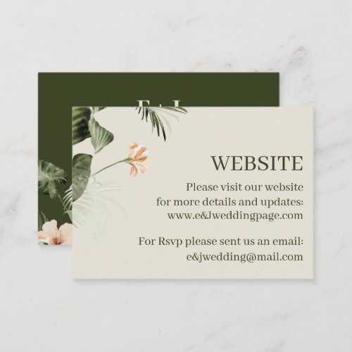 Tropical hibiscus boho pastel  Wedding Website Business Card