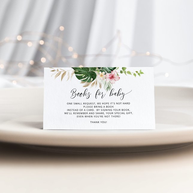Tropical hibiscus books for baby ticket enclosure card (Creator Uploaded)