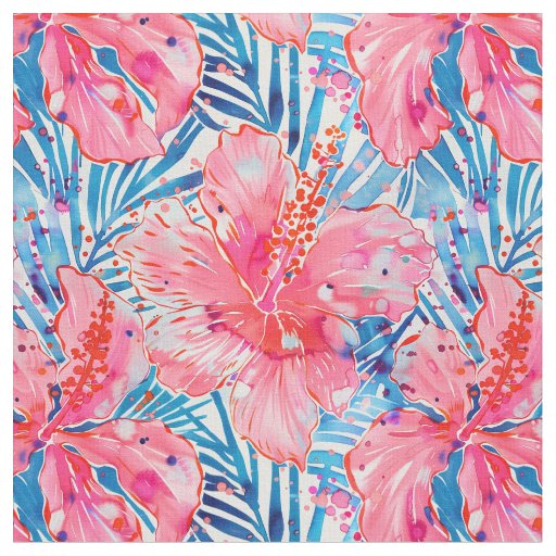 Tropical Hibiscus Breeze Fabric