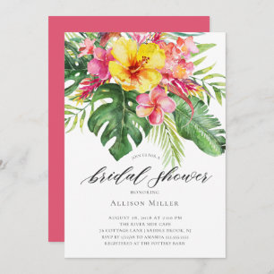 Tropical Hibiscus Bridal Shower Invitation