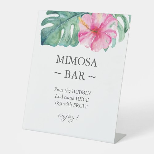 Tropical Hibiscus Bridal Shower Mimosa Bar Sign