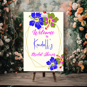 Tropical Hibiscus Bridal Shower Welcome Foam Board