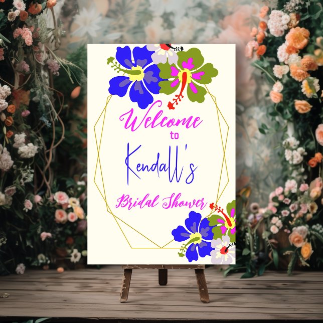 Tropical Hibiscus Bridal Shower Welcome Foam Board (Creator Uploaded)