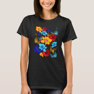 Tropical Hibiscus Butterfly T-Shirt