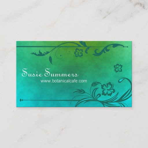 Customizable Tropical Hibiscus Cafe Restaurant Business Card