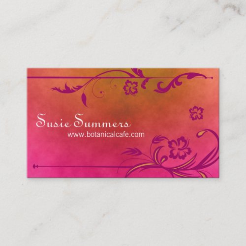 Tropical Hibiscus Cafe Restaurant Business Card