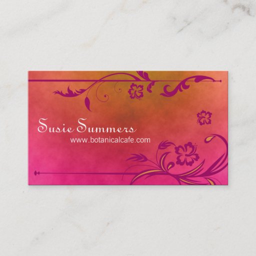 Customizable Tropical Hibiscus Cafe Restaurant Business Card