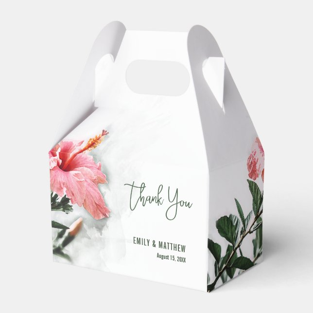 Tropical Hibiscus  Favor Boxes (Front Side)