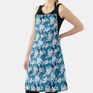 Tropical Hibiscus Floral Pattern 2 Apron