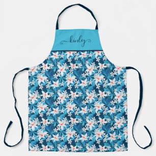 Tropical Hibiscus Floral Pattern 2 Apron