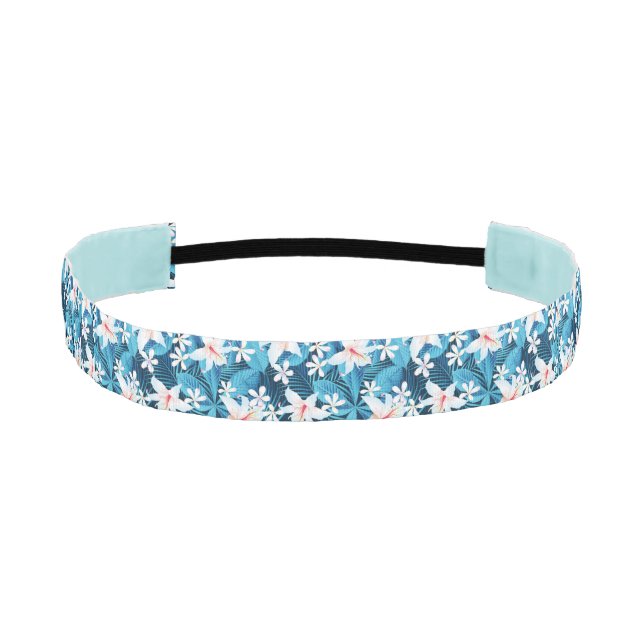 Tropical Hibiscus Floral Pattern 2 Athletic Headband (Front)