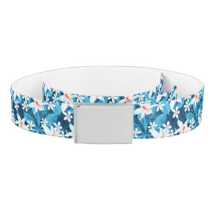 Tropical Hibiscus Floral Pattern 2 Belt