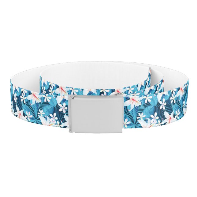 Tropical Hibiscus Floral Pattern 2 Belt (Coil)