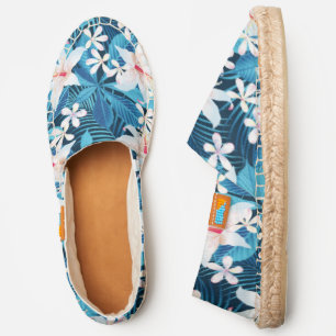 Tropical Hibiscus Floral Pattern 2 Espadrilles