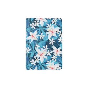 Tropical Hibiscus Floral Pattern 2 Passport Holder