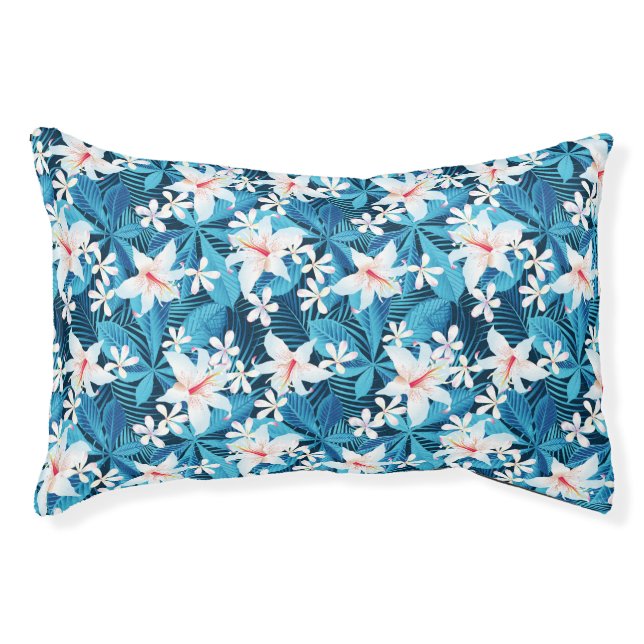 Tropical Hibiscus Floral Pattern 2 Pet Bed (Front)