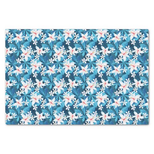 Tropical Hibiscus Floral Pattern 2 Tissue Paper