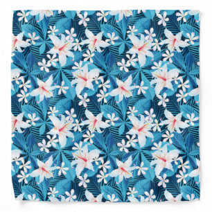Tropical Hibiscus Floral Pattern Bandana