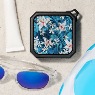 Tropical Hibiscus Floral Pattern Bluetooth Speaker