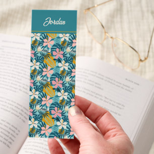 Tropical Hibiscus Floral Pattern Bookmarks