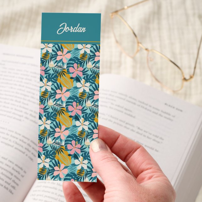 Tropical Hibiscus Floral Pattern Bookmarks (Hand)