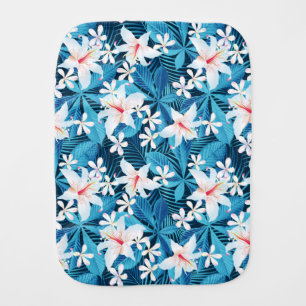 Tropical Hibiscus Floral Pattern Burp Cloth
