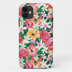 Tropical Hibiscus Floral Pattern iPhone 11 Case